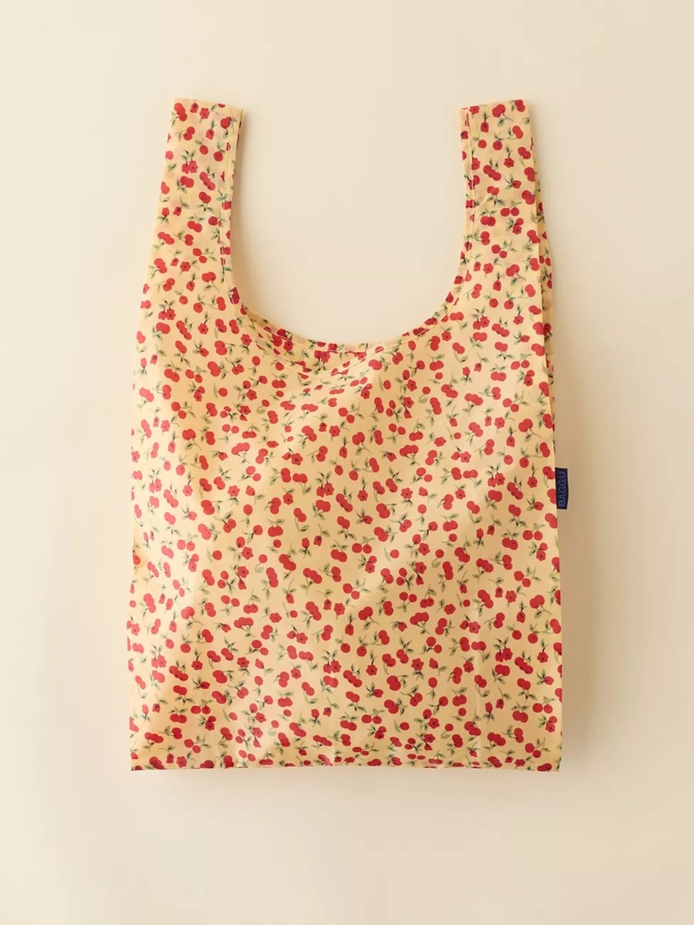 BAGGU UO Exclusive Cherry Land Print Reusable Tote - Yellow with Red Cherries
